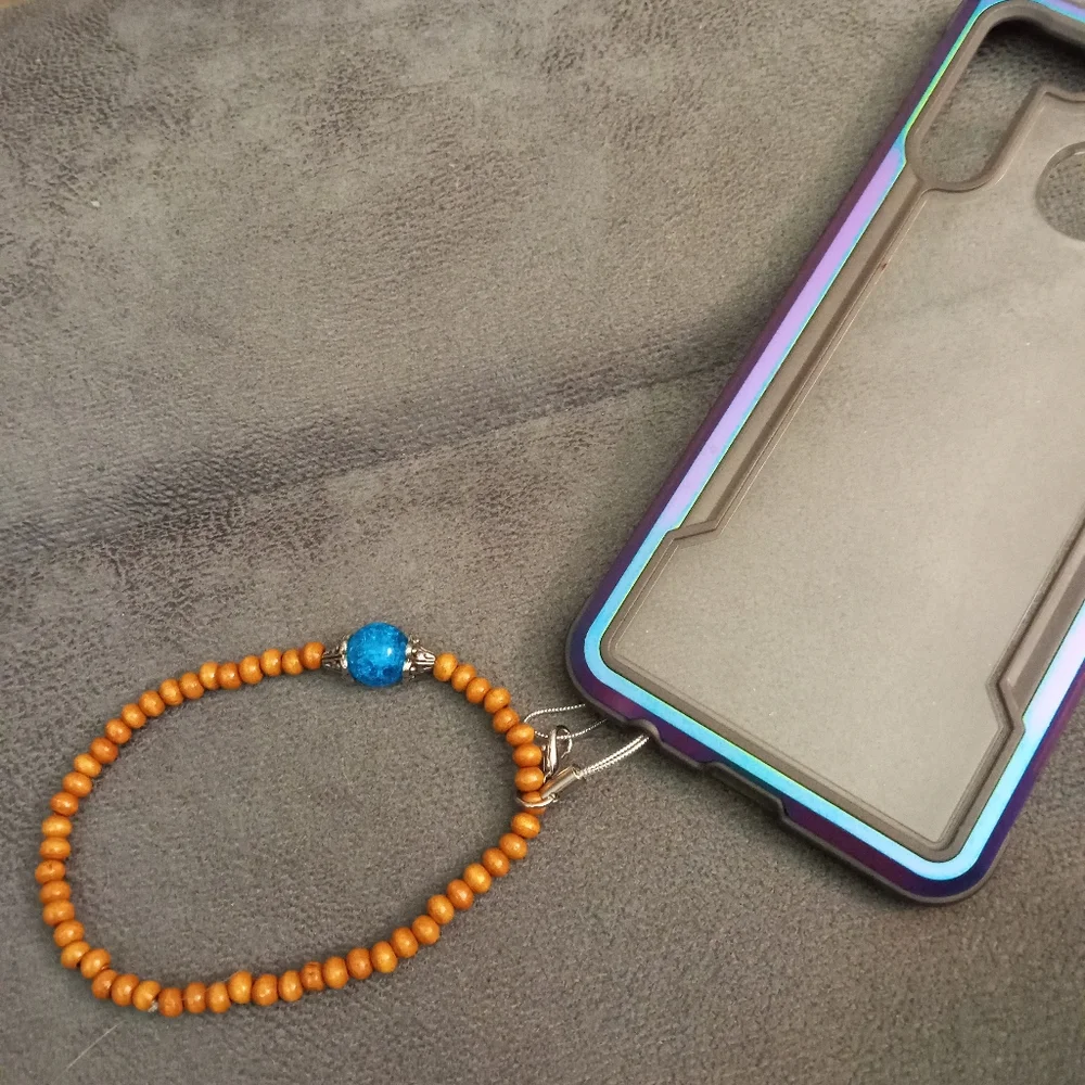 New phone strap charm wristlet beaded bracelet